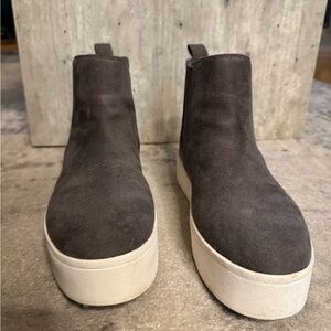 Steve Madden Dark Brown Suede Platform Chelsea Booties